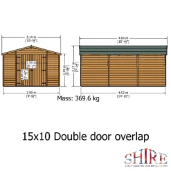 Shire 10 X 15ft Double Door Overlap Garden Shed With No Windows -Keter Store 13505231 2134931200436706