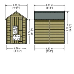 Shire 6 X 4ft Pressure Treated Overlap Garden Shed -Keter Store 13505232 9984933761885342