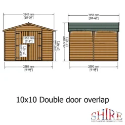 Shire 10 X 10ft Double Door Overlap Garden Shed With No Windows -Keter Store 13505235 3374926485642943