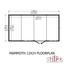 Shire 12 X 24ft Mammoth Double Door Garden Shed - Including Installation -Keter Store 13505271 5874931994105489