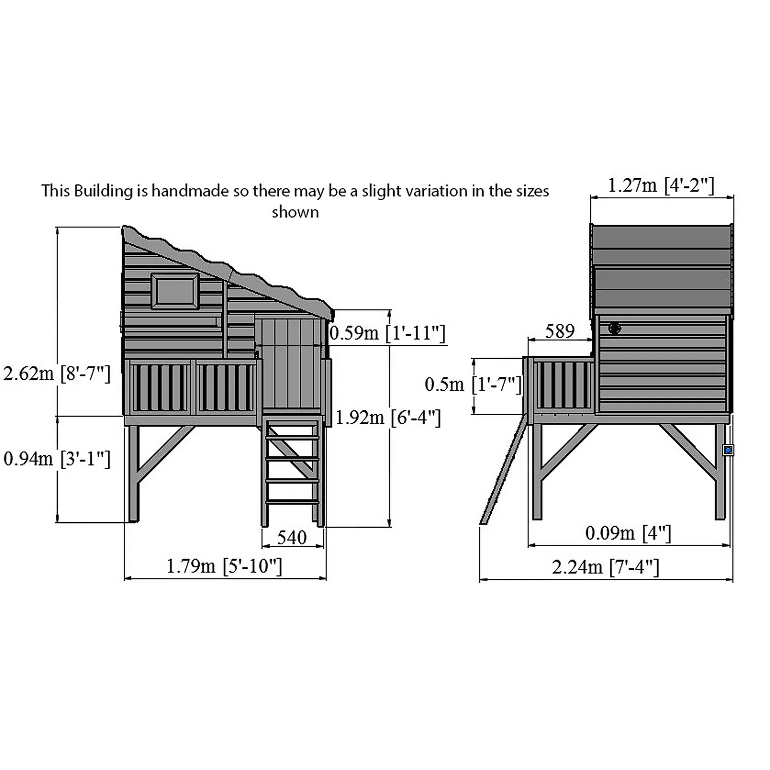 Shire 6x4ft Command Post Wooden Playhouse with Platform - Including Installation Shire 6x4ft Command Post Wooden Playhouse With Platform - Including Installation -Keter Store 13505342 1124931993026995
