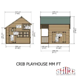 Shire 6 X 8ft Crib Kids Wooden Playhouse - Including Installation -Keter Store 13505346 1464931995737165