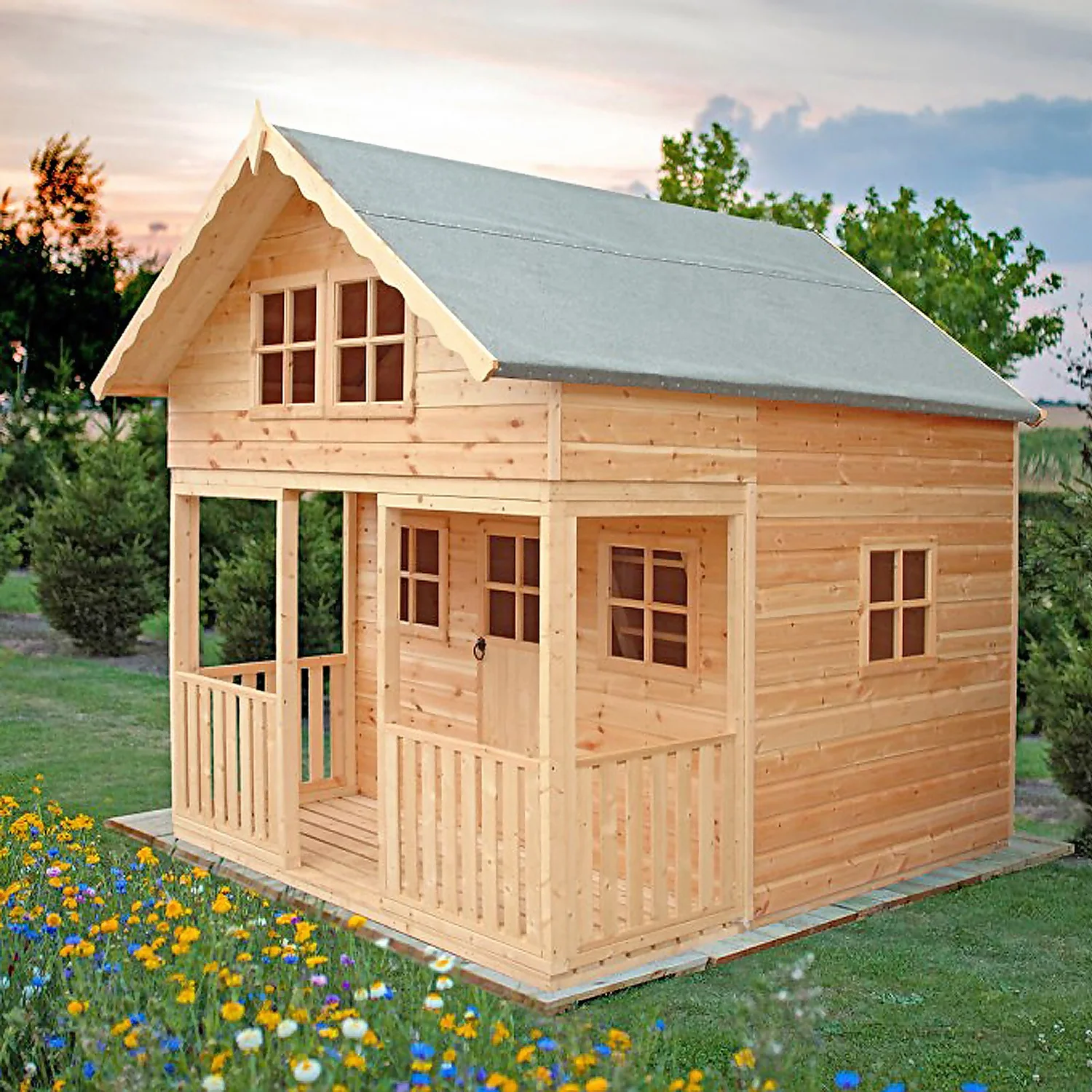 Shire 8 x 10ft Lodge Kids Wooden Playhouse Shire 8 X 10ft Lodge Kids Wooden Playhouse -Keter Store 13505347 2004931995184082