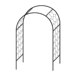 Agriframes Round Garden Arch - (H)2.1 X (W)1.2 X (D)0.45 M - Black