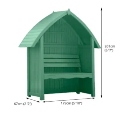 Country Living Wilmcote Arbour Seat Painted + Installation - Aurora Green 2 Country Living Wilmcote Arbour Seat Painted + Installation - Aurora Green -Keter Store 13554932 1114942011019116