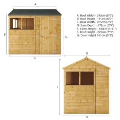 Mercia 8ft X 6ft Premium Shiplap Reverse Apex Shed -Keter Store 13555780 1314949332907718