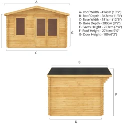 Mercia 4m X 3m Garden Retreat Log Cabin 44mm -Keter Store 13555830 1905025546380256