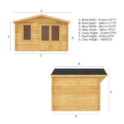 Mercia 4m X 3m Garden Retreat Log Cabin 34mm -Keter Store 13555832 3705025546228957