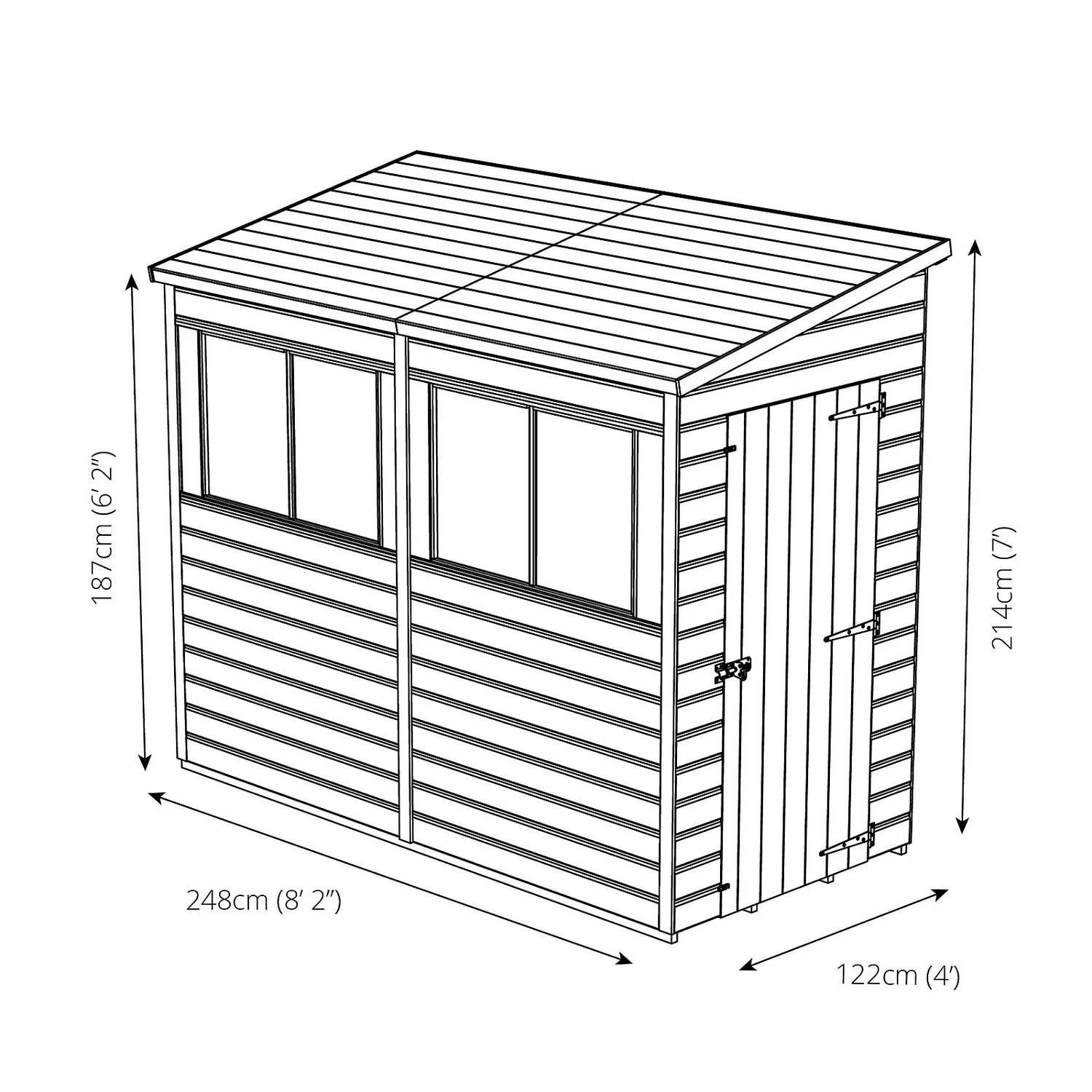 Mercia 8ft x 4ft Premium Shiplap Modular Pent Shed - Including Installation Mercia 8ft X 4ft Premium Shiplap Modular Pent Shed - Including Installation -Keter Store 13555850 1624949338234674