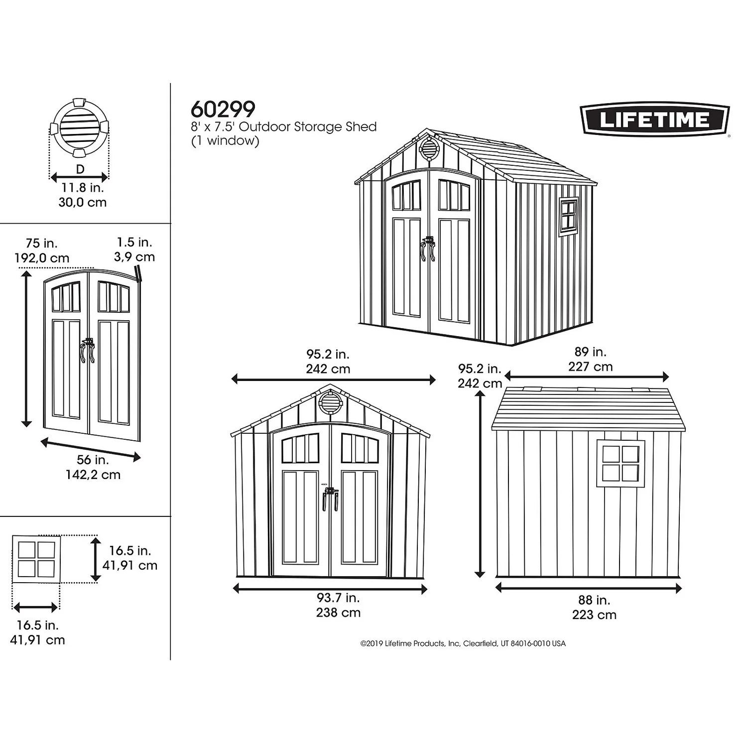 Lifetime Plastic Outdoor Storage Shed - 8x7.5ft Lifetime Plastic Outdoor Storage Shed - 8x7.5ft -Keter Store 13660827 1744949053235238