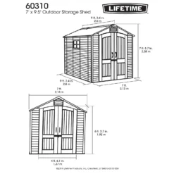 Lifetime Plastic Outdoor Storage Shed - 7x9.5ft -Keter Store 13660828 1714949045989926