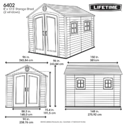 Lifetime Plastic Outdoor Storage Shed - 8x12.5ft -Keter Store 13660830 1565012583932607