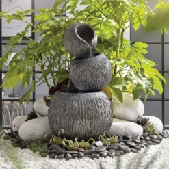 Stylish Fountain Illusion Falls Water Feature With LEDs -Keter Store 13846045 1784962027585657