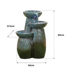 Stylish Fountain Glazed Trio Water Feature With LEDs -Keter Store 13846047 1304962028404822