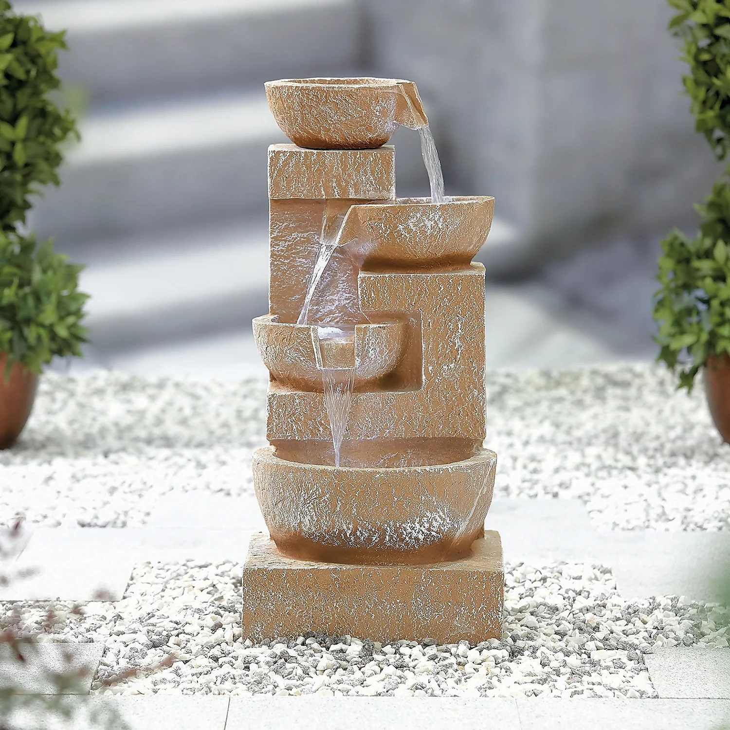 Stylish Fountain Sparkling Bowls Water Feature with LEDs Stylish Fountain Sparkling Bowls Water Feature With LEDs -Keter Store 13846048 1544971880382661