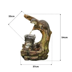 Stylish Fountain Otters Element Water Feature With LEDs -Keter Store 13846070 1334978880968539
