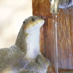 Stylish Fountain Playful Otters Water Feature With LEDs -Keter Store 13846072 8474962027929886
