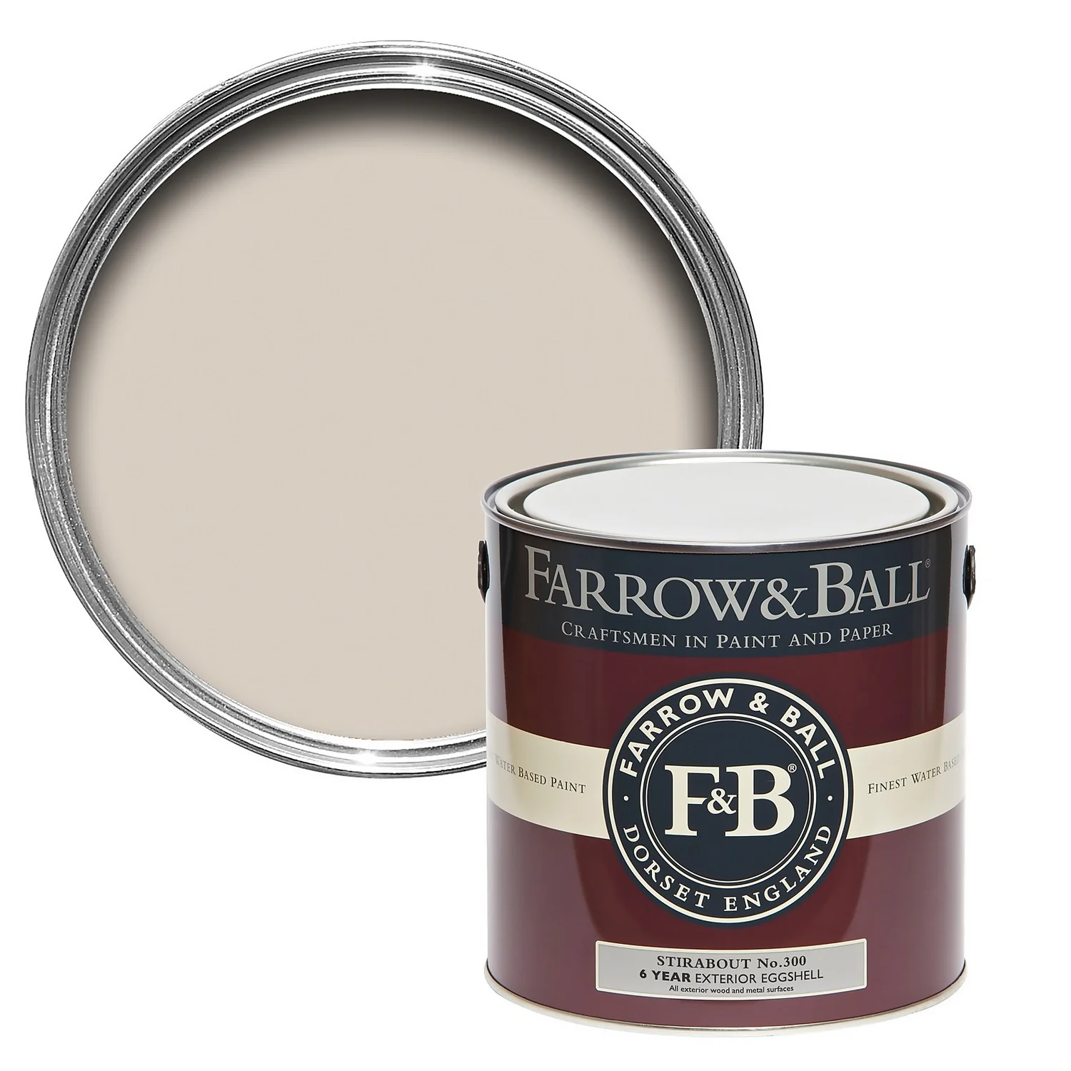 Farrow & Ball Exterior Eggshell Paint No.300 Stirabout - 2.5L Farrow & Ball Exterior Eggshell Paint No.300 Stirabout - 2.5L -Keter Store 13911860 1024992590523618