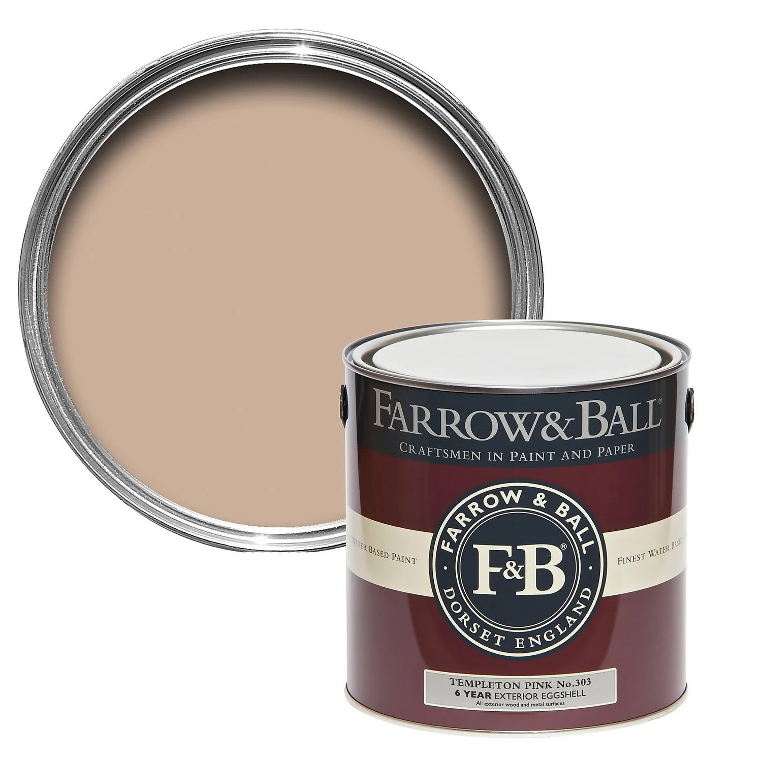 Farrow & Ball Exterior Eggshell Paint No.303 Templeton Pink - 2.5L Farrow & Ball Exterior Eggshell Paint No.303 Templeton Pink - 2.5L -Keter Store 13911863 6174992590964135