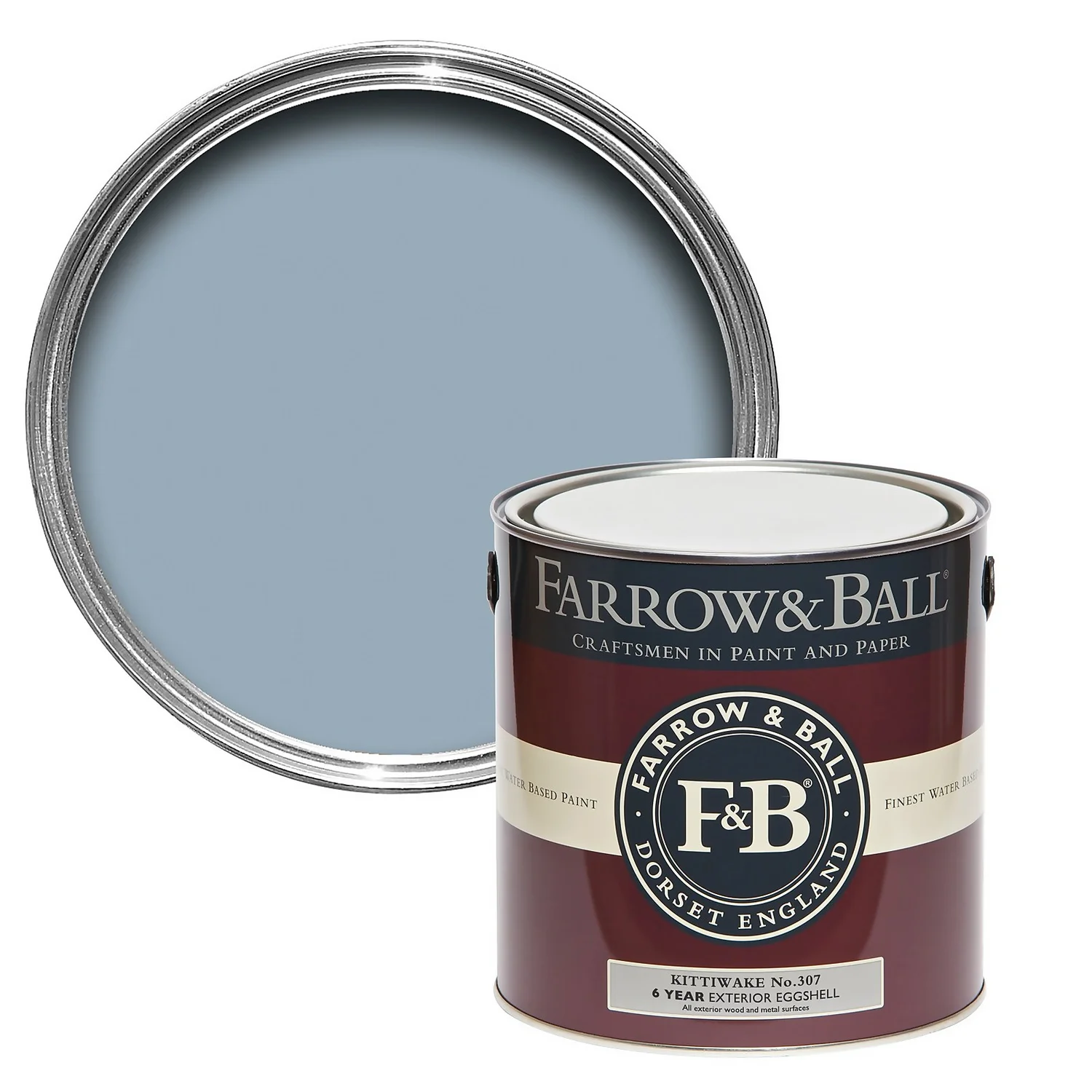 Farrow & Ball Exterior Eggshell Paint No.307 Kittiwake - 2.5L Farrow & Ball Exterior Eggshell Paint No.307 Kittiwake - 2.5L -Keter Store 13911866 1924992591410814