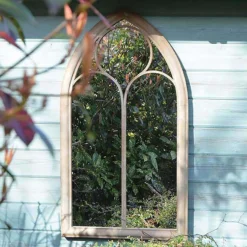 MirrorOutlet Somerley Chapel Arch Metal Garden Mirror - 112x61cm -Keter Store 13950555 1704987139189172