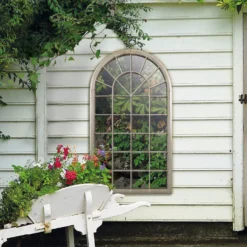 MirrorOutlet Somerley Eden Country Arch Large Metal Garden Mirror - 129x76cm -Keter Store 13950557 2014987139974299
