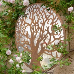 MirrorOutlet Bird Round Garden Mirror - 60cm -Keter Store 13950588 9794987140016602