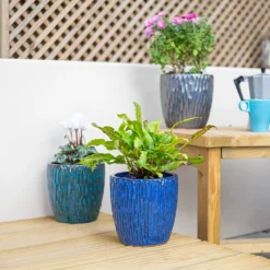 Chiswick Textured Pot Green - 18cm -Keter Store 13973631 1785011239462936