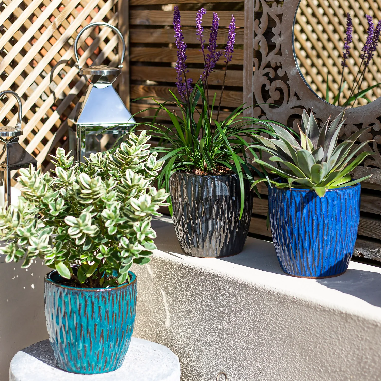 Chiswick Textured Pot Black - 24cm Chiswick Textured Pot Black - 24cm -Keter Store 13973635 8535011239343911