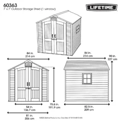 Lifetime 7x7ft Outdoor Storage Shed - Rough-Cut Grey -Keter Store 13997403 1555000054831001