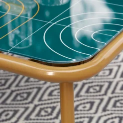 Omari Metal Garden Corner Sofa Set - Teal & Gold -Keter Store 14005699 2305022704523750