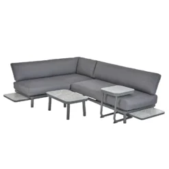 Heba Grey Metal Garden Corner Sofa Set -Keter Store 14005702 1465022704651529
