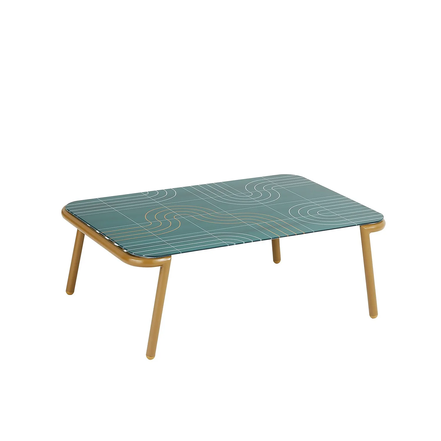 Omari Metal Garden Sofa Set - Teal & Gold Omari Metal Garden Sofa Set - Teal & Gold -Keter Store 14005703 1955022638198310