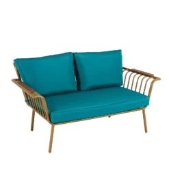 Omari Metal Garden Sofa Set - Teal & Gold 5 Omari Metal Garden Sofa Set - Teal & Gold -Keter Store 14005703 7915022638148225