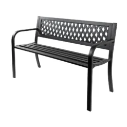 Black Steel Garden Bench -Keter Store 14005779 7435018249610474