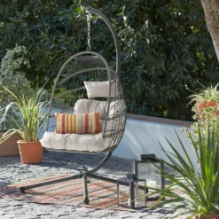 Grey Single Garden Hanging Chair 2 Grey Single Garden Hanging Chair -Keter Store 14005785 1595032481802891