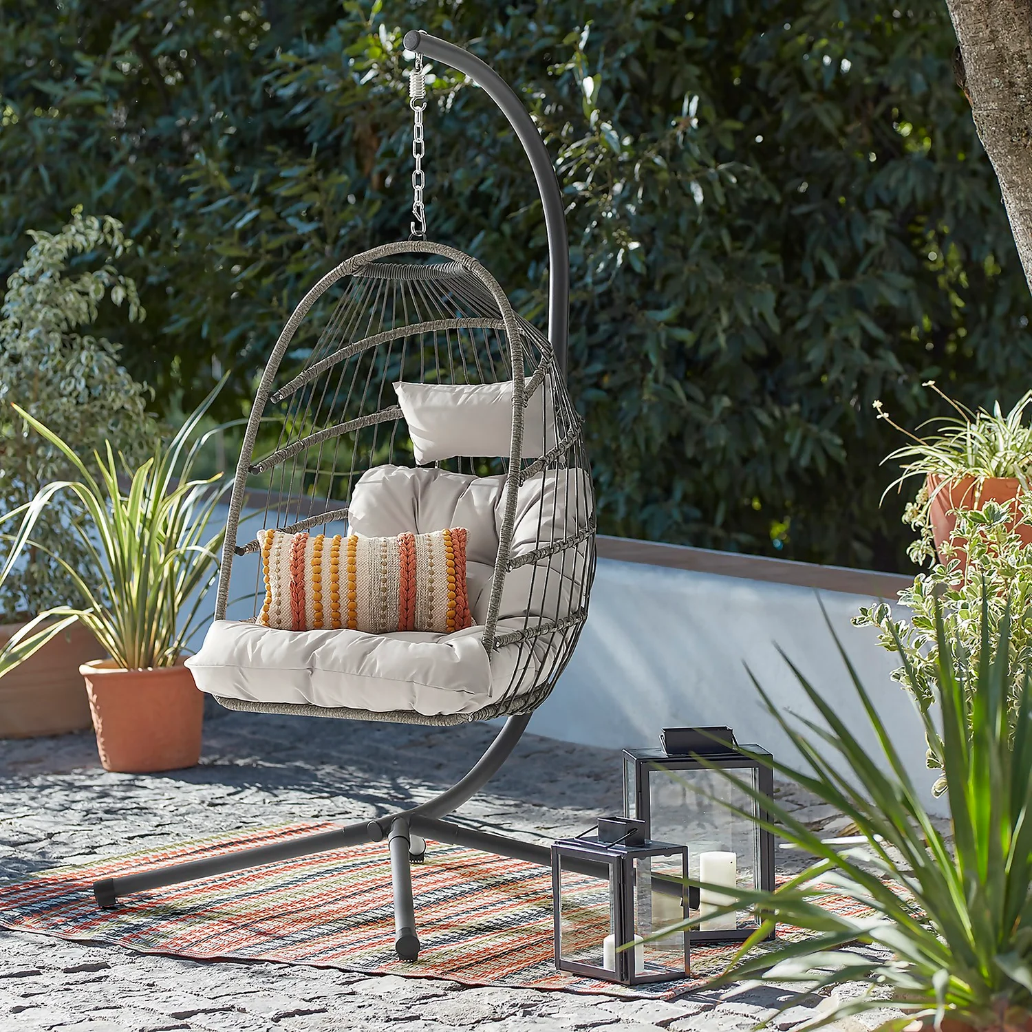 Grey Single Garden Hanging Chair Grey Single Garden Hanging Chair -Keter Store 14005785 1595032481802891