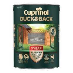 Cuprinol Ducksback Shed & Fence Paint Misty Heathland - 5L -Keter Store 14231555 3995036400424629