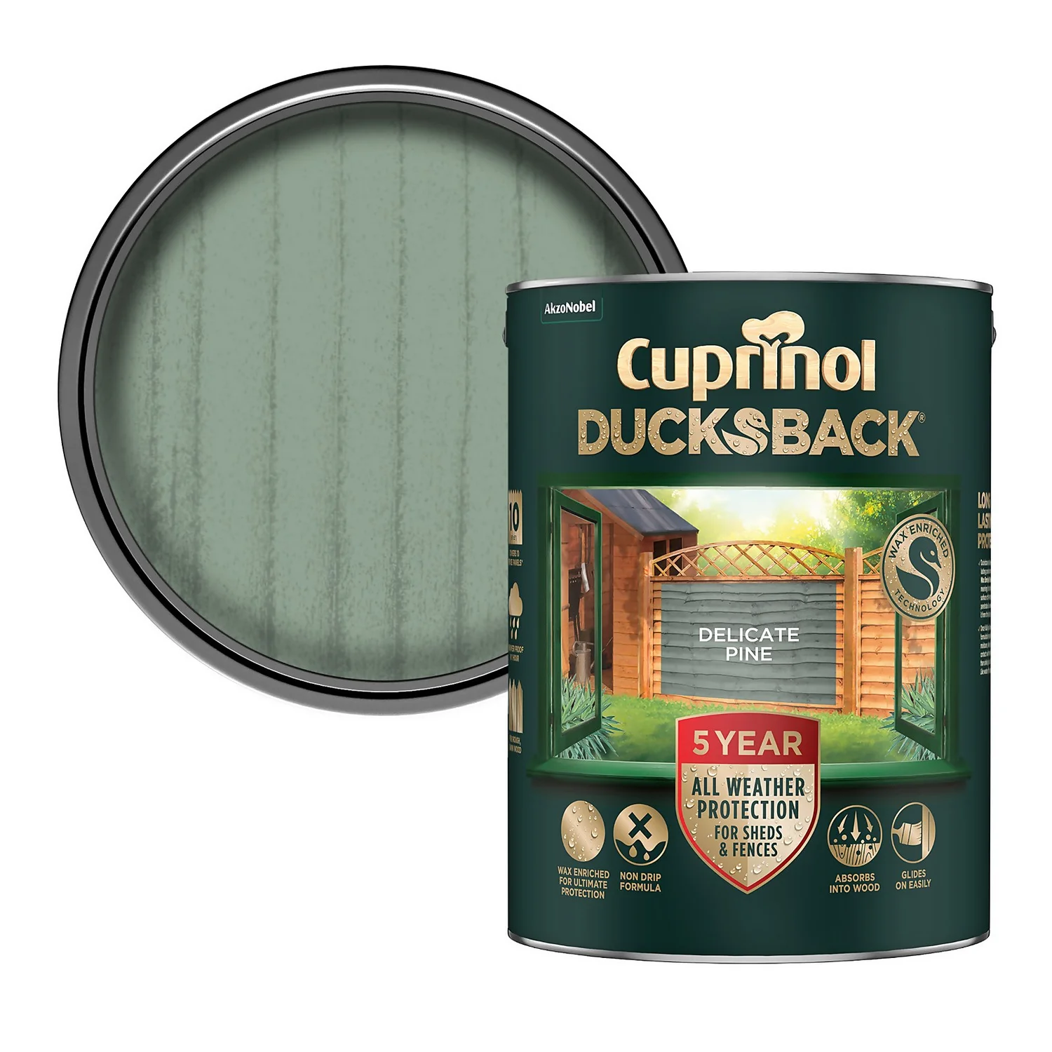 Cuprinol Ducksback Shed & Fence Paint Delicate Pine - 5L Cuprinol Ducksback Shed & Fence Paint Delicate Pine - 5L -Keter Store 14231556 1425036365171761