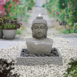 Stylish Fountain Lotus Buddha Water Feature With LEDs 2 Stylish Fountain Lotus Buddha Water Feature With LEDs -Keter Store 14519362 1725047822576716