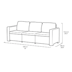 Keter California 4 Seater Outdoor Garden Furniture Chaise Lounge Set - Graphite With Grey Cushions -Keter Store 14539596 2085041801875174