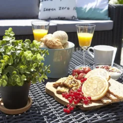 Keter California 5 Seater Double Sofa Outdoor Garden Furniture Lounge Set - Graphite With Grey Cushions -Keter Store 14539597 1045041801779294