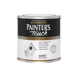 Rust-Oleum Painters Touch White Paint Matt - 250ml -Keter Store 14606441 1605053507137531