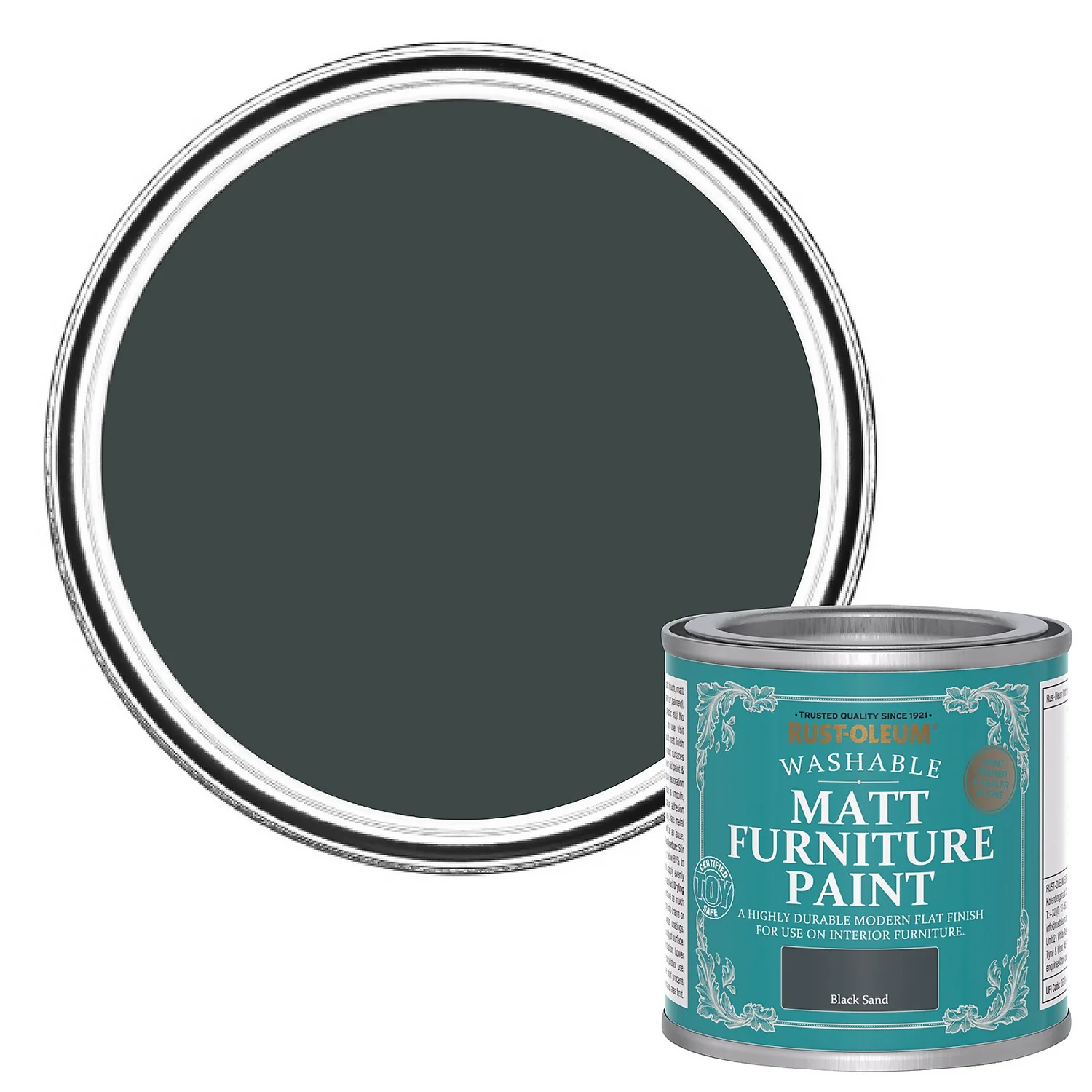 Rust-Oleum Matt Furniture Paint Black Sand - 125ml Rust-Oleum Matt Furniture Paint Black Sand - 125ml -Keter Store 14606514 3875053485253485